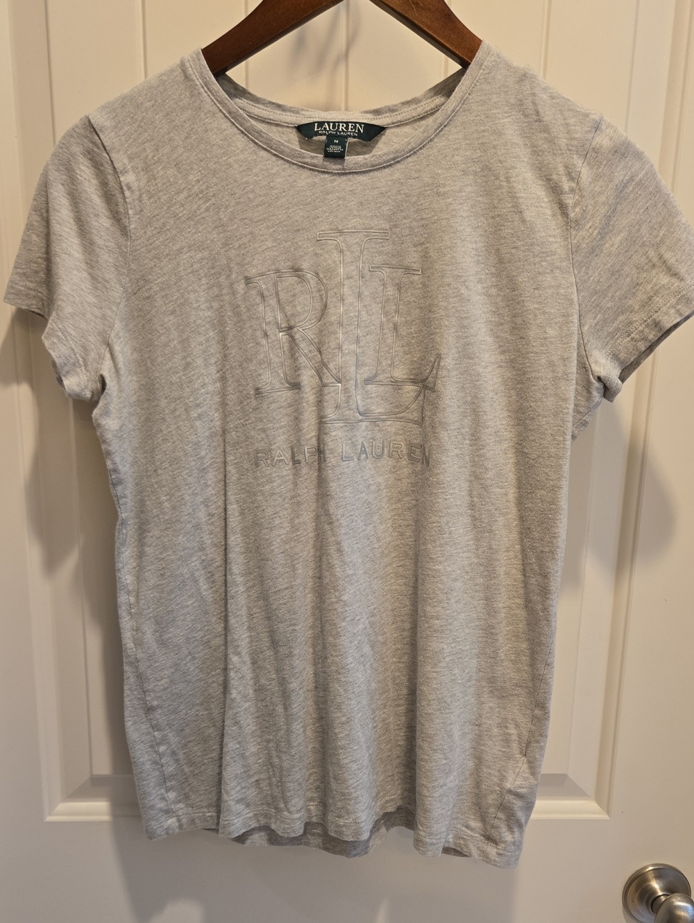 Ralph Lauren Light Gray RL Logo Short Sleeve Tee
